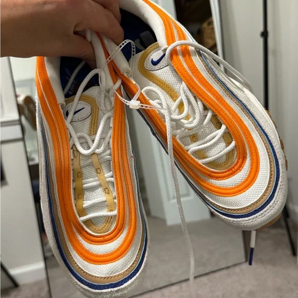 Nike Air Max 97 Frank Rudy Cream and Orange Sneakers Men’s size 8 NEW - Picture 6 of 10